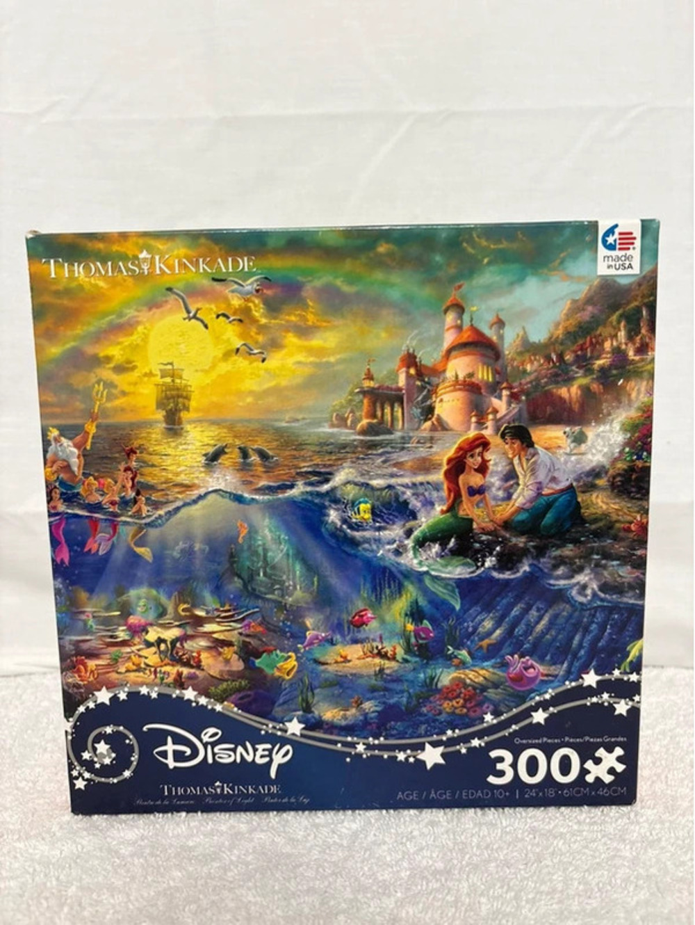 Disney Thomas Kinkade Little Mermaid 300-Piece Puzzle Complete with Poster